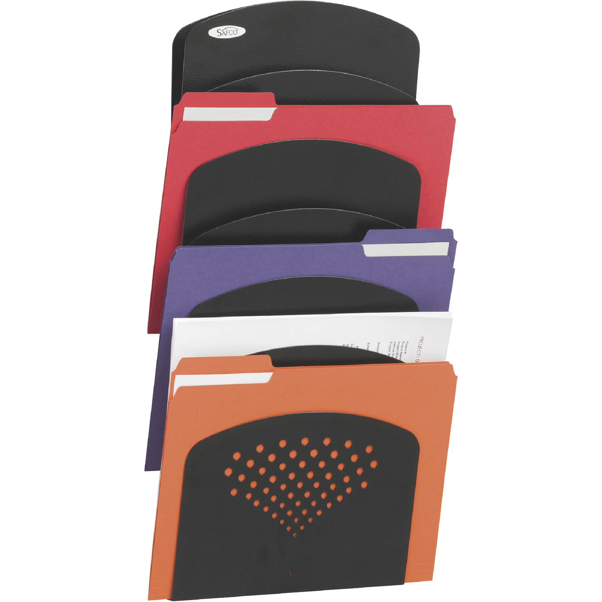 Safco 7-Pocket Letter/Legal Wall File Organizer, Black, Model# 3185BL